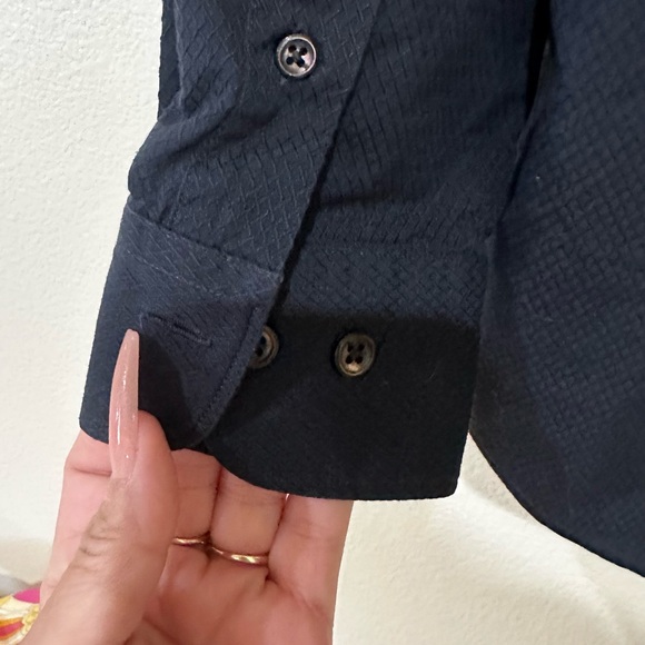 Faconnable Men's Black long sleeve Dress Shirt - Picture 6 of 6